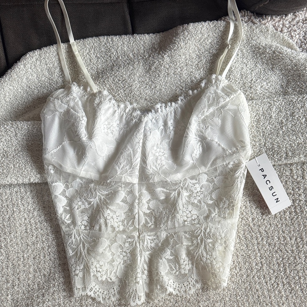PacSun Cream Lace Camisole Top